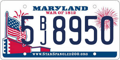 MD license plate 5BJ8950