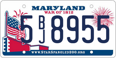MD license plate 5BJ8955