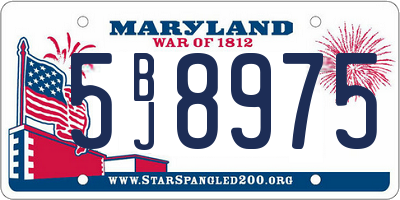 MD license plate 5BJ8975