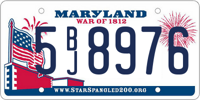 MD license plate 5BJ8976