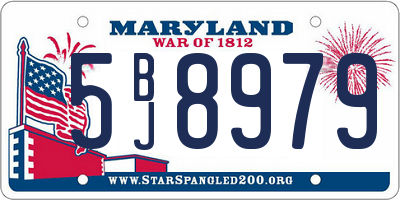 MD license plate 5BJ8979