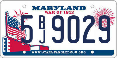 MD license plate 5BJ9029
