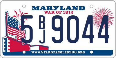 MD license plate 5BJ9044