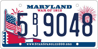 MD license plate 5BJ9048