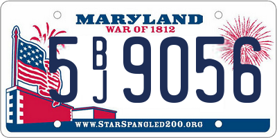 MD license plate 5BJ9056