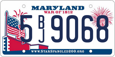 MD license plate 5BJ9068