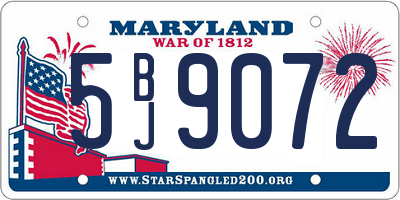 MD license plate 5BJ9072