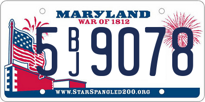 MD license plate 5BJ9078