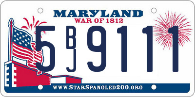 MD license plate 5BJ9111