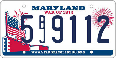 MD license plate 5BJ9112