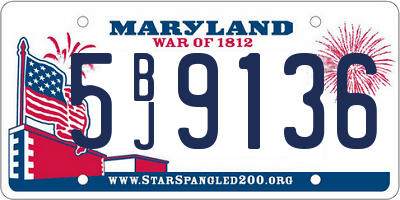 MD license plate 5BJ9136