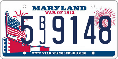 MD license plate 5BJ9148