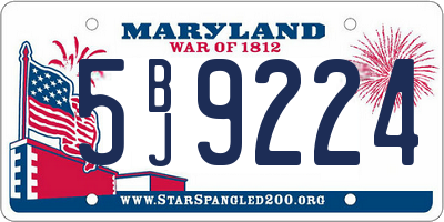 MD license plate 5BJ9224