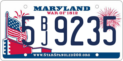MD license plate 5BJ9235