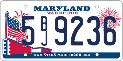 MD license plate 5BJ9236