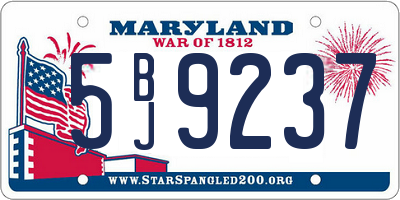 MD license plate 5BJ9237