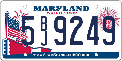 MD license plate 5BJ9249