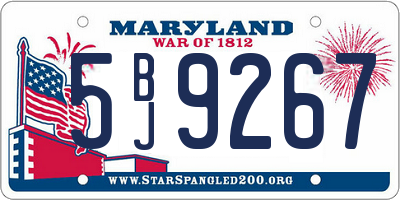 MD license plate 5BJ9267