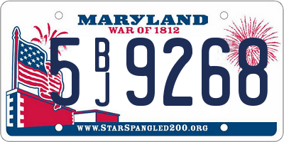 MD license plate 5BJ9268