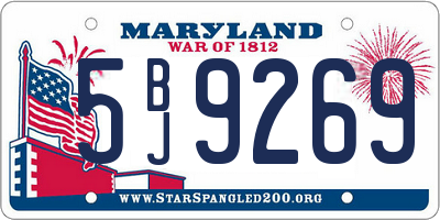 MD license plate 5BJ9269