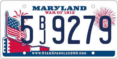 MD license plate 5BJ9279