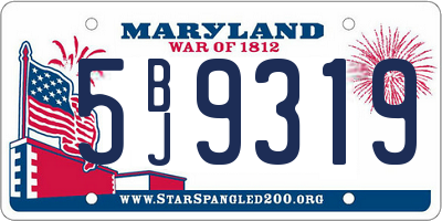 MD license plate 5BJ9319
