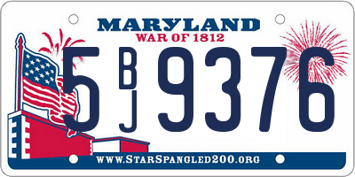 MD license plate 5BJ9376