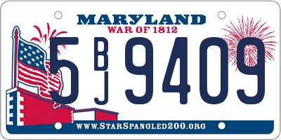 MD license plate 5BJ9409