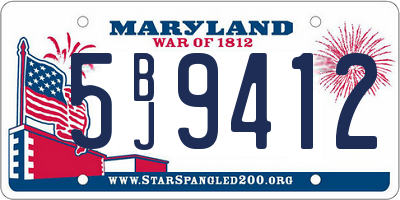 MD license plate 5BJ9412