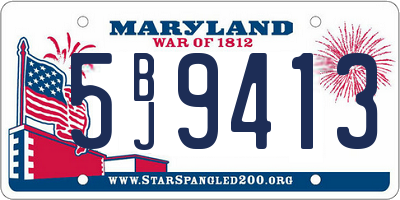MD license plate 5BJ9413