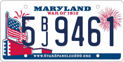 MD license plate 5BJ9461