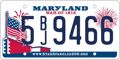 MD license plate 5BJ9466