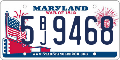 MD license plate 5BJ9468