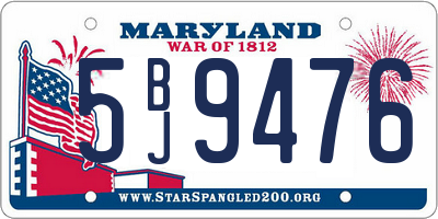 MD license plate 5BJ9476