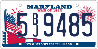 MD license plate 5BJ9485