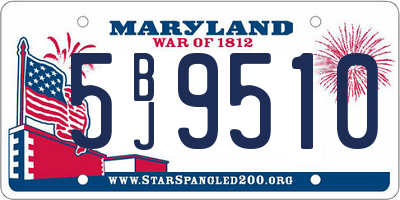 MD license plate 5BJ9510