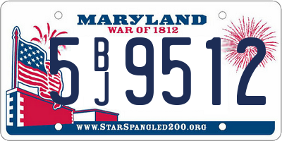 MD license plate 5BJ9512