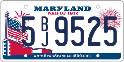 MD license plate 5BJ9525