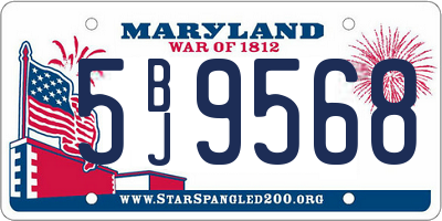 MD license plate 5BJ9568