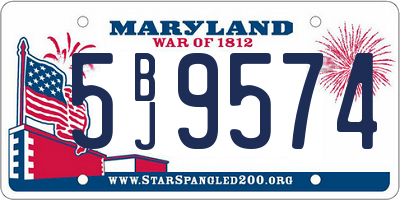 MD license plate 5BJ9574