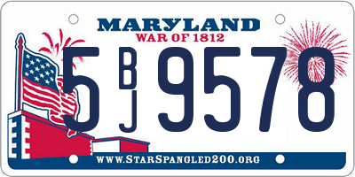 MD license plate 5BJ9578