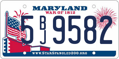 MD license plate 5BJ9582