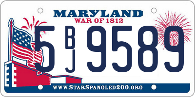 MD license plate 5BJ9589
