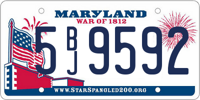 MD license plate 5BJ9592