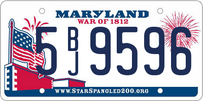 MD license plate 5BJ9596