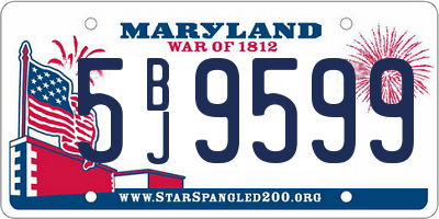 MD license plate 5BJ9599