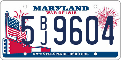MD license plate 5BJ9604