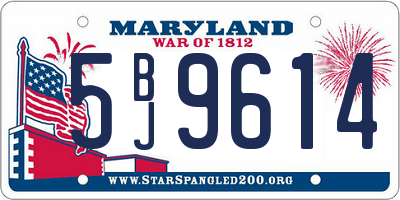 MD license plate 5BJ9614