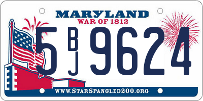 MD license plate 5BJ9624