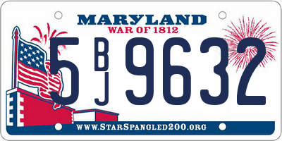 MD license plate 5BJ9632